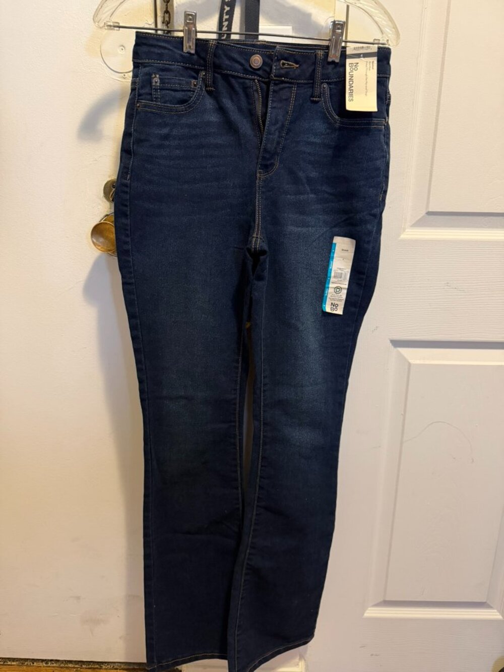 Blue bootcut mid rise jeans
